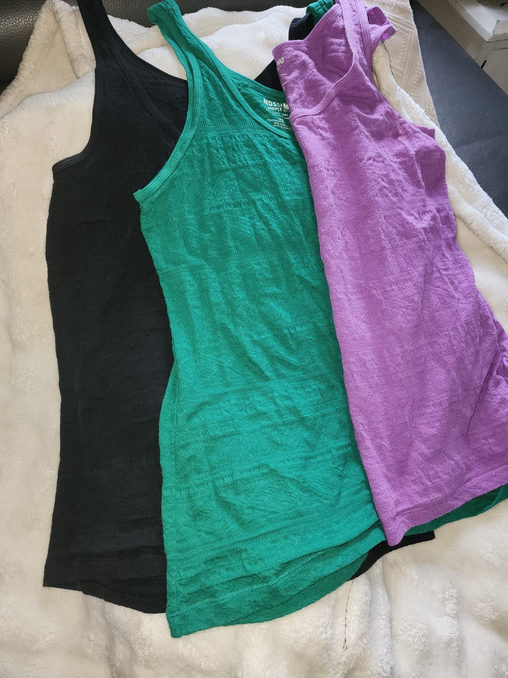 Mossimo Supply Co. Women's Tank Tops - Black, Teal, Purple (3-Pack)